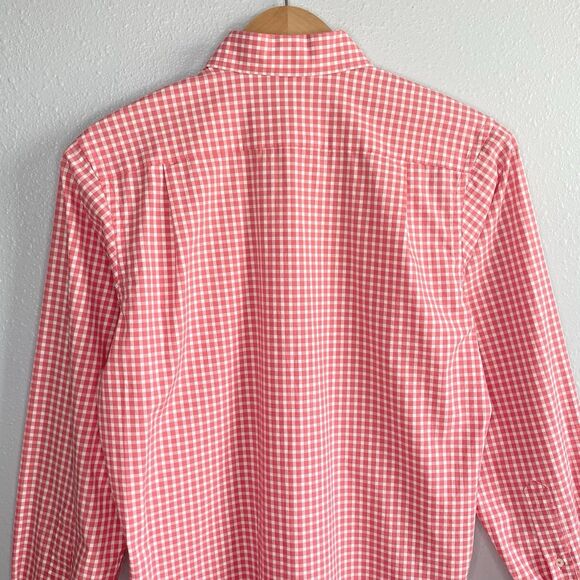 Southern Tide Mens Small Pink White Gingham Check Button Down Shirt Long Sleeve - Picture 8 of 11